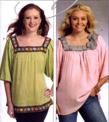 5820 RETRO SQUARE NECK PULLOVER TOPS,FLOWER PATTERN 8-16